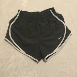 Nike Dri Fit Running Shorts Women S White/Grey Brief-Lined Mesh Sides